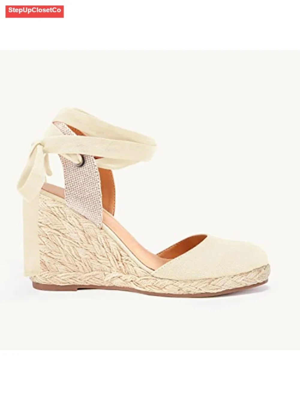 Womens Lace Up Espadrilles Closed Toe Wedges Sandals Slingback Platform Heels